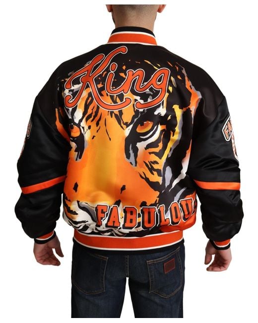 Dolce & Gabbana Gray Bomber King Logo #Dgmillennials Jacket for men