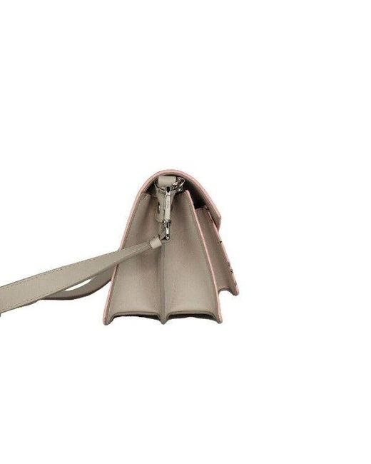 MCM Black Signature Soft Pink Diamond Logo Leather Mini Flap Lock Crossbody Handbag