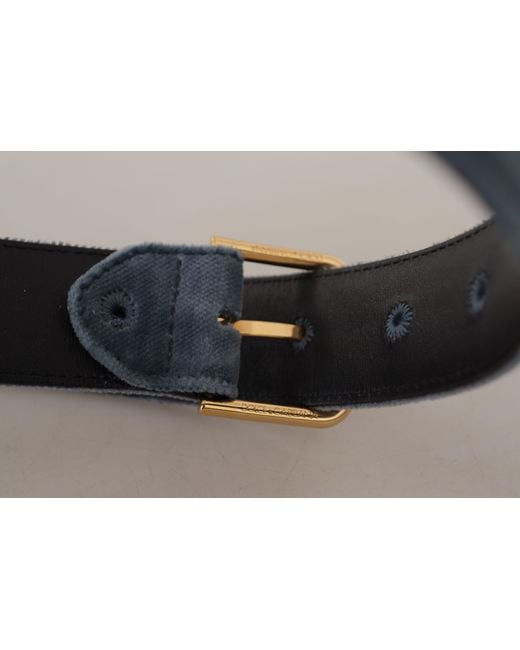 Dolce & Gabbana Black Elegant Velvet Designer Belt