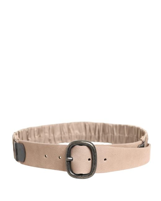 Gianfranco Ferré Natural Beige Polyester Silver Metal Buckle Waist Belt