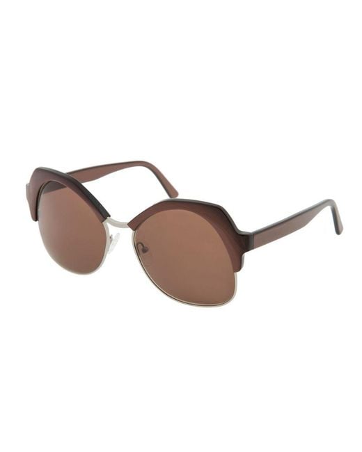 Andy Wolf Brown Metal Sunglasses