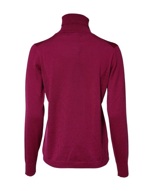 Dolce & Gabbana Purple Fuchsia Wool Long Sleeves Turtleneck Sweater