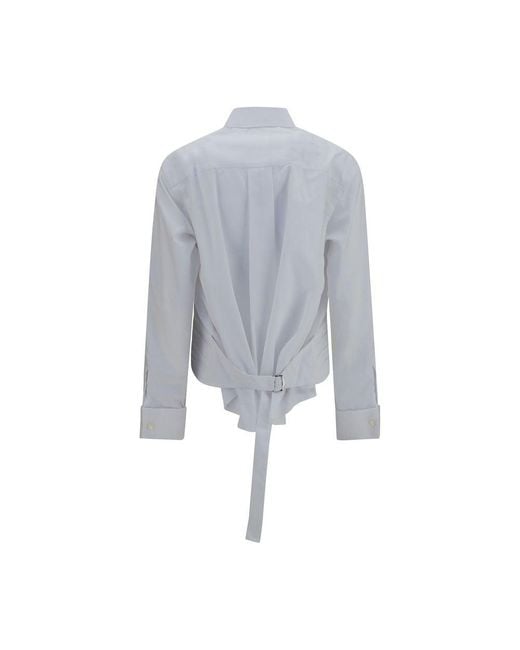 Sacai Blue White Cotton Dress Shirt