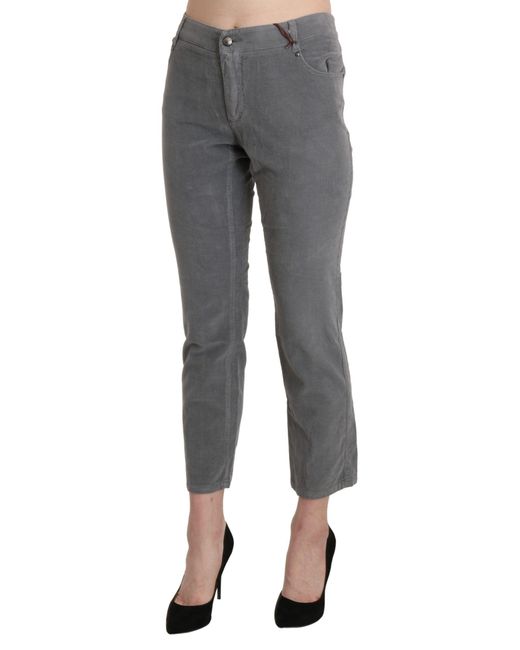 Ermanno Scervino Black Cropped Cotton Stretch Trouser Pants