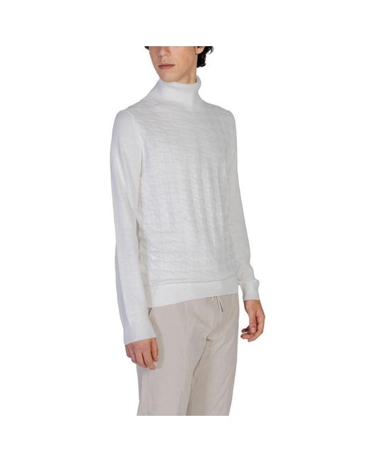 Antony Morato Gray White Cotton Turtleneck for men