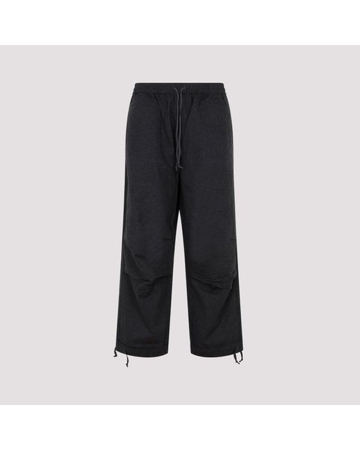 Universal Works Black Grey Charcoal Cotton Parachute Pants for men