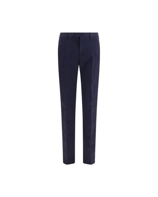 PT Torino Blue Elastane Casual Pants for men