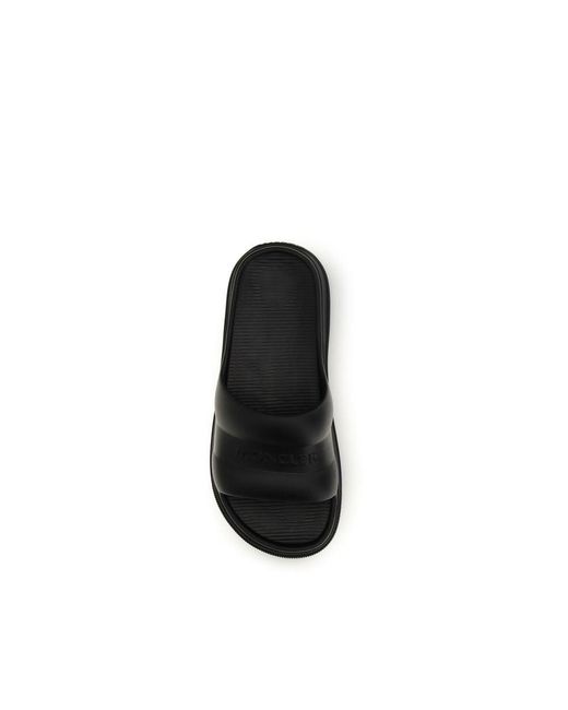 Moncler Black Rubber Flat Sandals