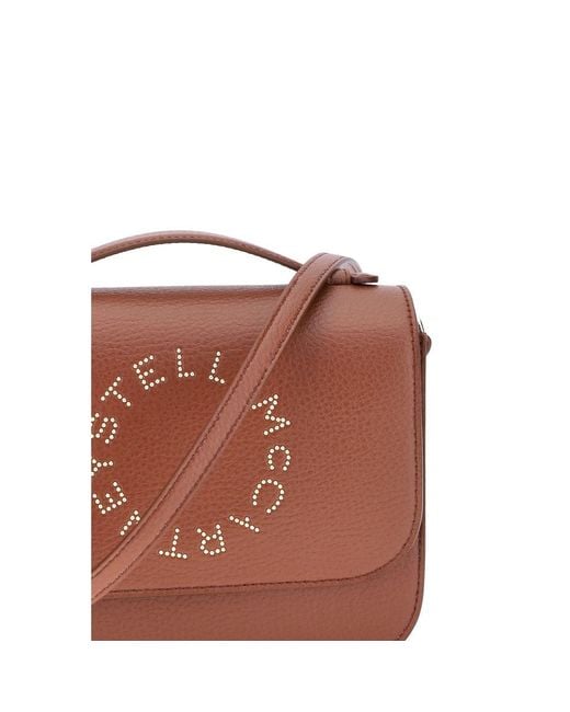 Stella McCartney Brown Logo Flap Bag Eco Embossed Grainy Alter