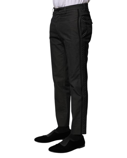 Dolce & Gabbana Black Straight Trousers for men