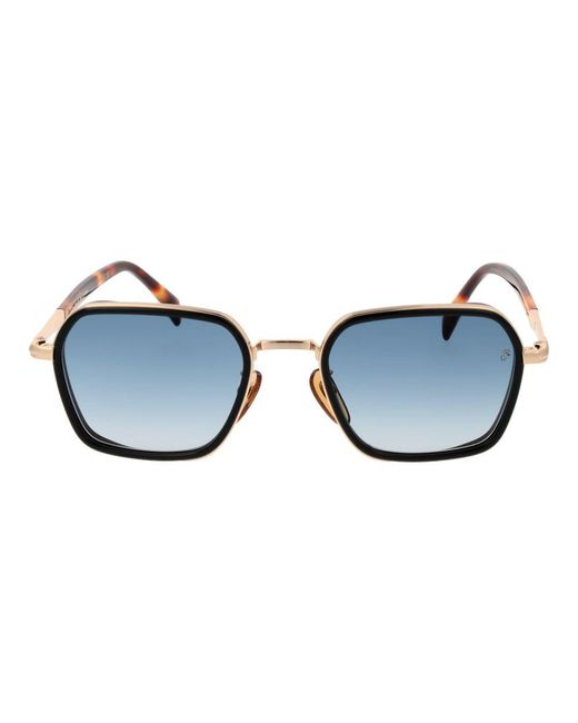 David Beckham Blue Gold Metal Sunglasses for men