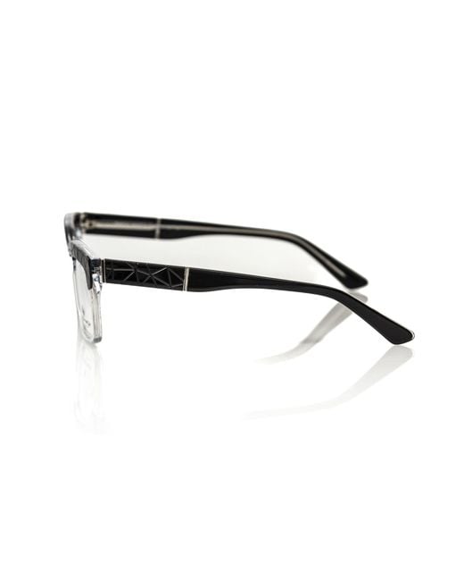 Frankie Morello Black Geometric Chic Transparent Clubmaster Eyeglasses