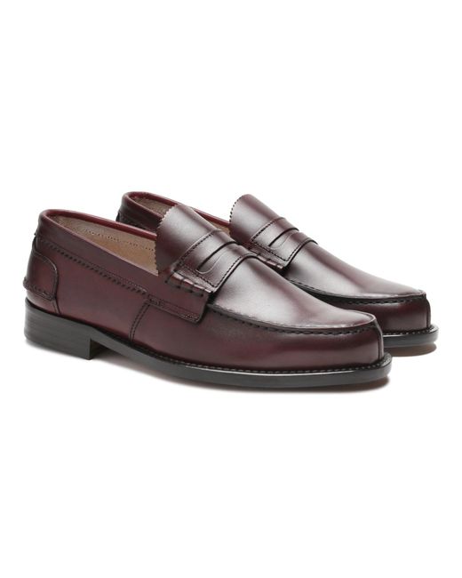 Saxone Of Scotland Brown Calf Leather Mens Loafers Shoes for men