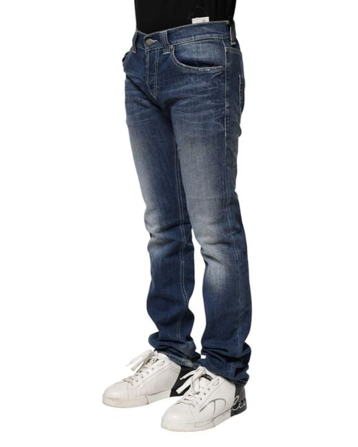 Dondup Blue Washed Skinny Fit Casual Men Denim Jeans for men