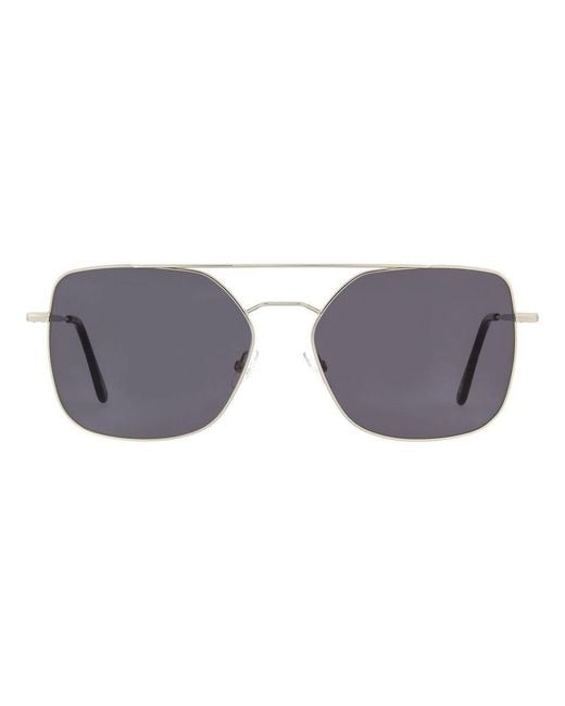 Andy Wolf Gray Silver Metal Sunglasses