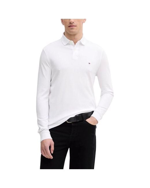 Tommy Hilfiger White Organic Cotton Long Sleeve T for men