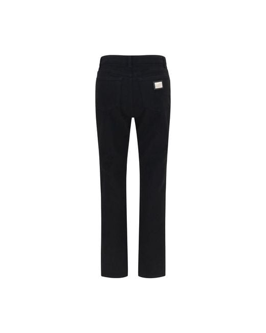 Dolce & Gabbana Black Cotton Straight