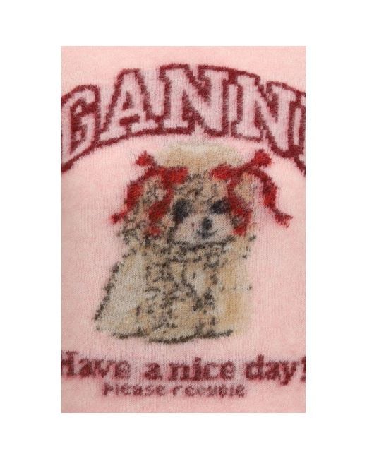 Ganni Pink Alpaca Vicugna Pacos T-Shirt