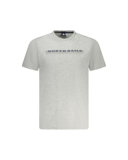 North Sails Gray Cotton Men T for men