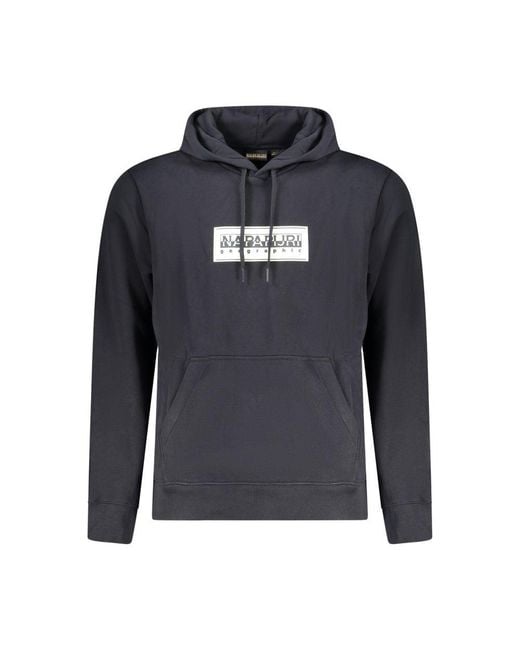 Napapijri Blue Black Cotton Men Sweater for men