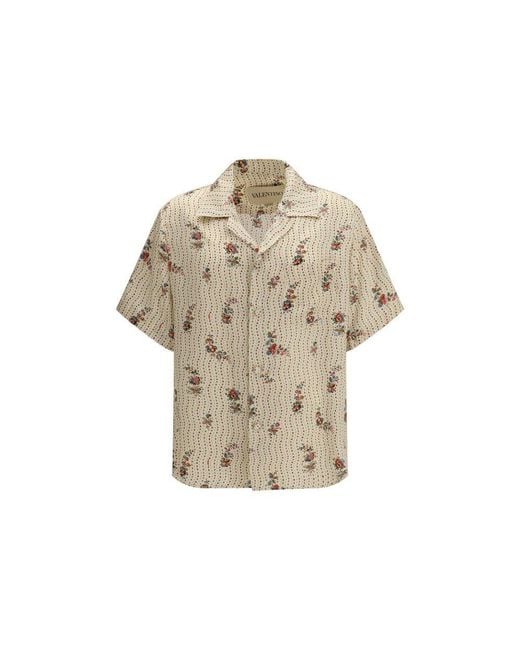 Valentino Garavani Natural Multicolor Silk Pattern Shirt for men