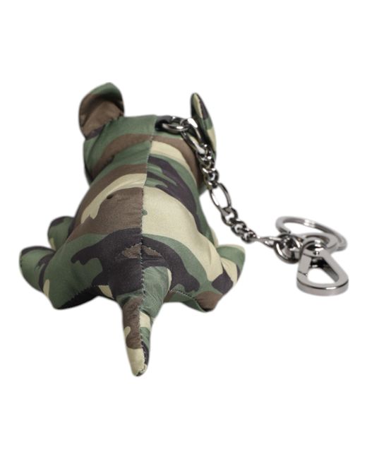 Dolce & Gabbana Green Camouflage Animal Silhouette Keychain Keyring for men