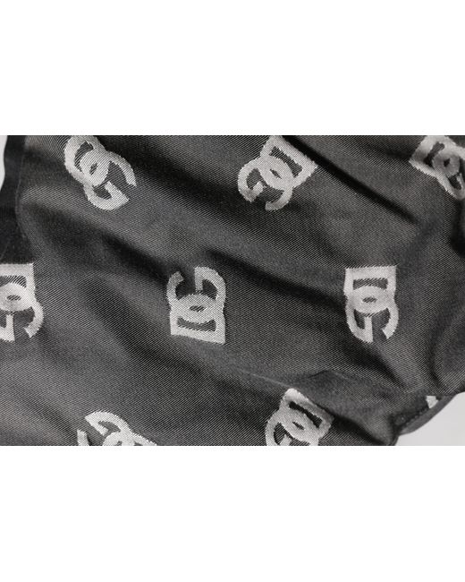 Dolce & Gabbana Gray Logo Print Whole Head Wrap Capello Hat for men