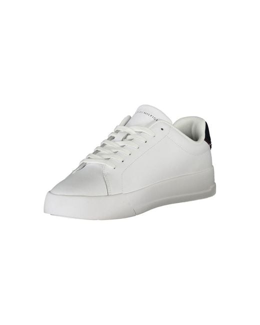 Tommy Hilfiger White Bianco Polyurethane Men Sneaker for men