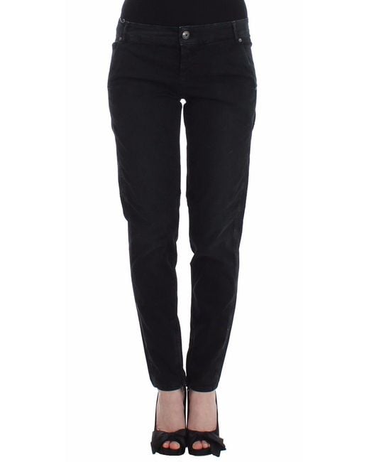 Ermanno Scervino Black Blue Slim Jeans Denim Pants Skinny Leg Straight