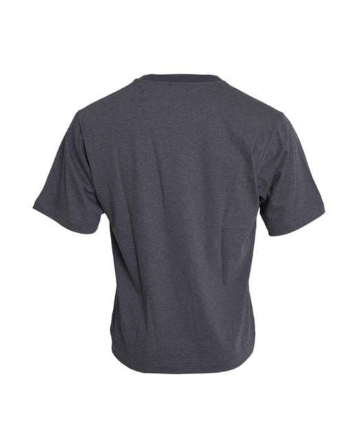 Dolce & Gabbana Gray Cotton Round Neck Short Sleeve T-Shirt for men