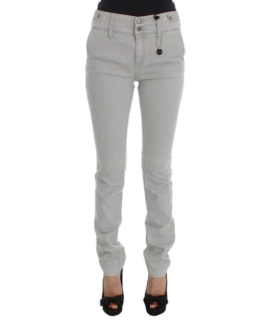 CoSTUME NATIONAL Pants Gray Cotton Blend Super Slim Fit Jeans