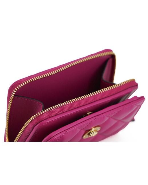 Versace Purple Elegant Quilted Leather Wallet