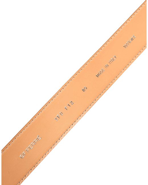 Gianfranco Ferré Orange Leather Hexagon Metal Buckle Waist Belt