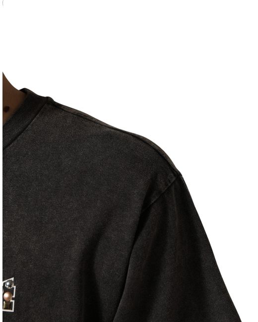 Dolce & Gabbana Black Gray Logo Embellished Men Crew Neck T for men