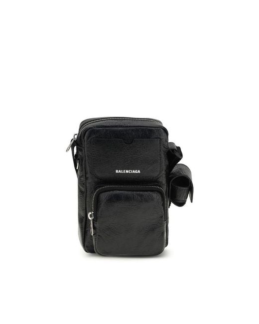 Balenciaga Black Lamb Ovis Aries Aries Shoulder Bag for men