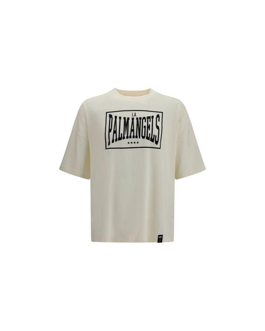 Palm Angels Gray Vintage Box Logo T-Shirt for men