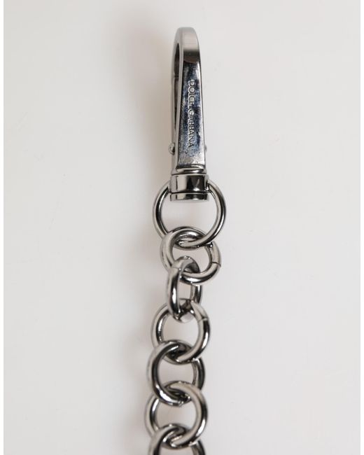 Dolce & Gabbana White Dg Rubber Logo Keychain Keyring for men