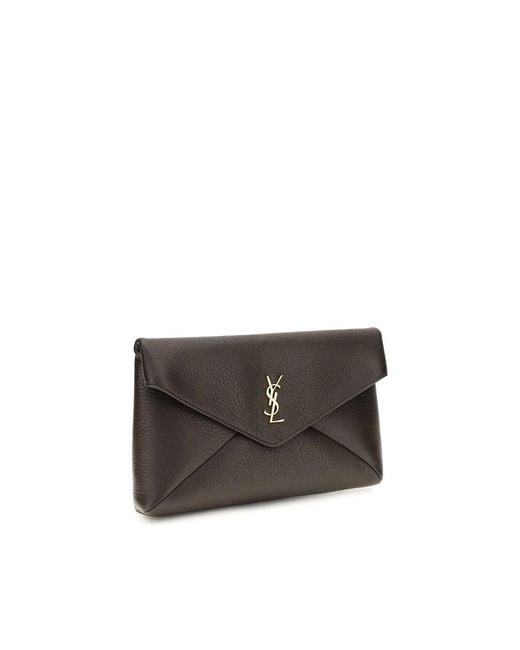 Saint Laurent Gray Brown Lamb Ovis Aries Aries Wallet