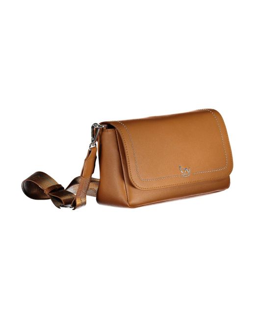 Byblos Brown Elegant Polyurethane Handbag With Logo