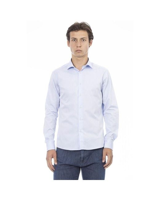 Baldinini White Cotton Long Sleeve T-Shirt for men