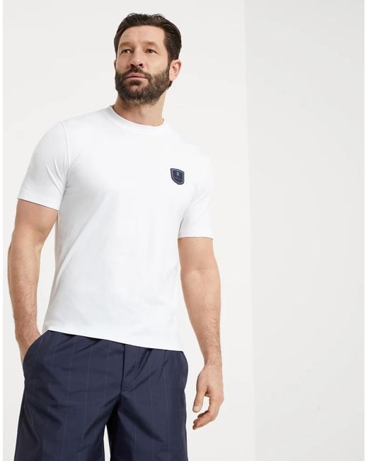 Brunello Cucinelli White Bicolor Polyester T for men