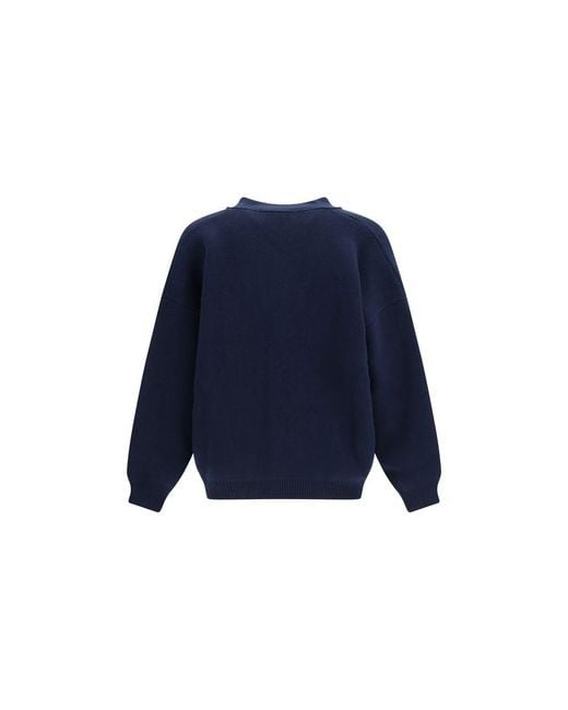Laneus Blue Wool Oves Aries Cardigan for men