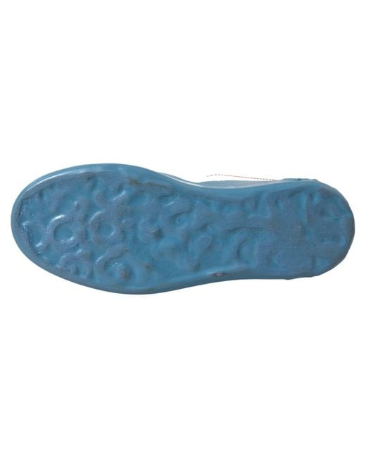 Dolce & Gabbana Blue White Printed Portofino Melt Sneakers Shoes for men