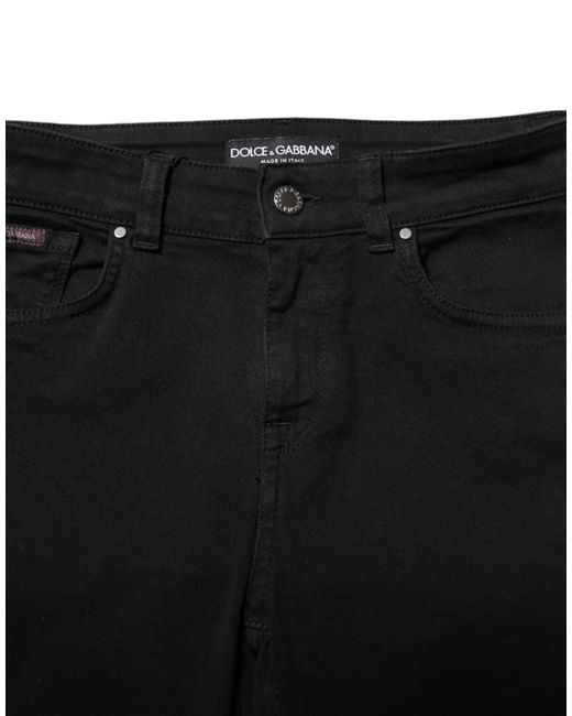 Dolce & Gabbana Black Cotton Skinny Mid Waist Denim Jeans for men