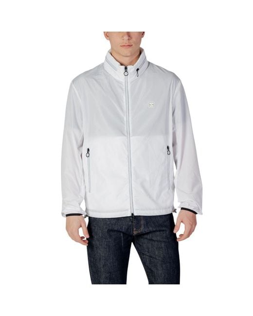 ARMANI EXCHANGE Gray White Polyester Jacket for men