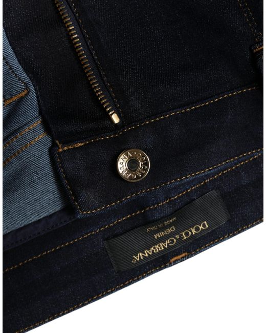 Dolce & Gabbana Blue Cotton Blend Skinny Denim Jeans