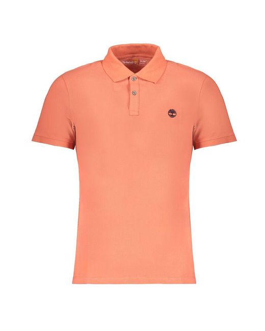 Timberland Orange Cotton Polo Shirt for men