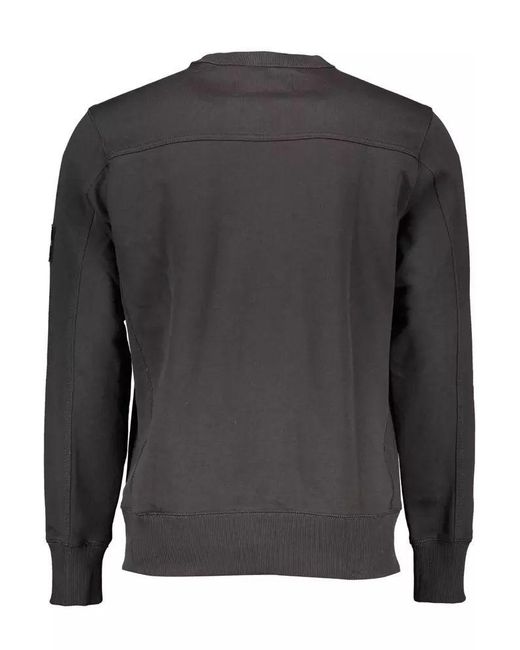 Calvin Klein Gray Black Cotton Sweater for men