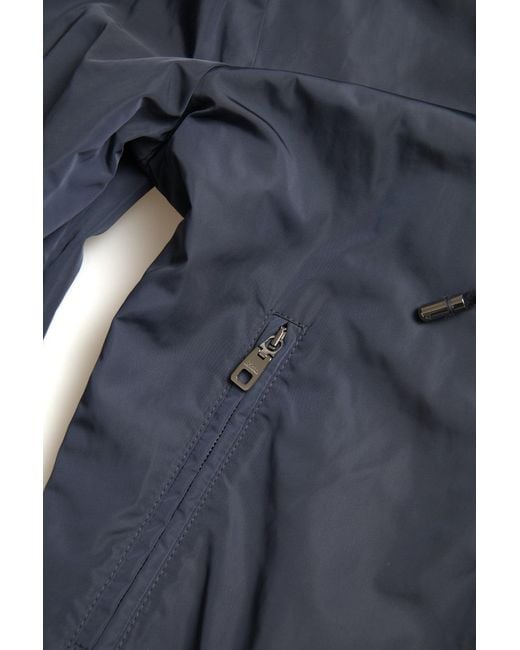 Dolce & Gabbana Blue Hooded Logo Full Zip Sweater for men