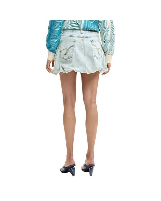 Desigual Blue Cotton Mini Skirt